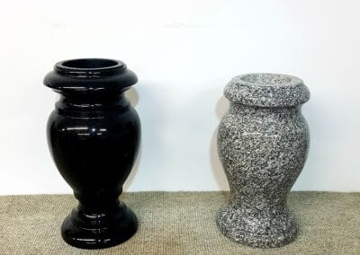 Black and silver memorial vase